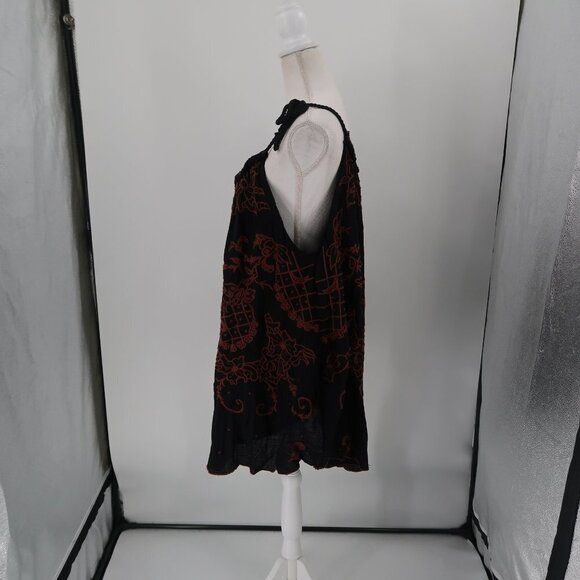 Free People Black/Brown Adjustable Braided Straps Loose Fit Dress, Small NWT - Picture 8 of 10